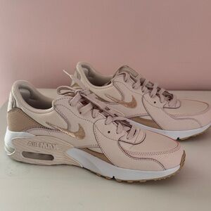 Nike Women's Air Max Sneakers - Pink and Gold Accents